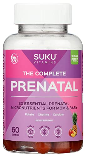 Paquete de 3 gomitas prenatales Suku Vitamins durazno y piña