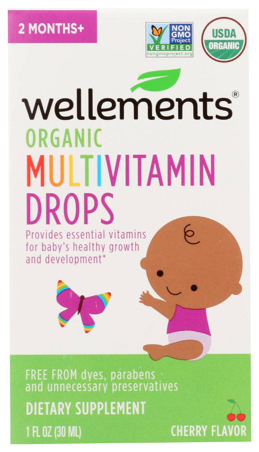 Paquete de 3 gotas multivitamínicas orgánicas Wellements para bebés