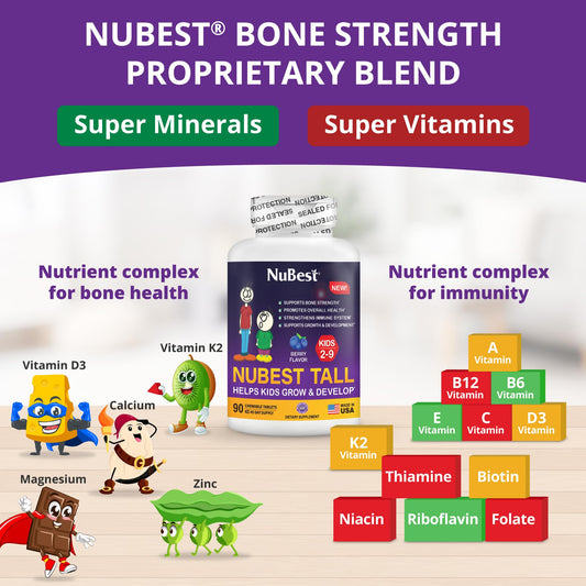 Paquete de 3 NuBest Tall Kids vitaminas para niños de 2 a 9 años