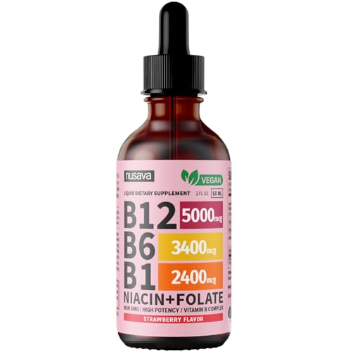 Paquete de 4 botellas vitamina B12 líquido NUSAVA