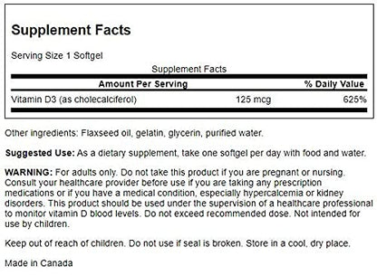 Paquete 4 Swanson vitamina D3 para sistema inmune