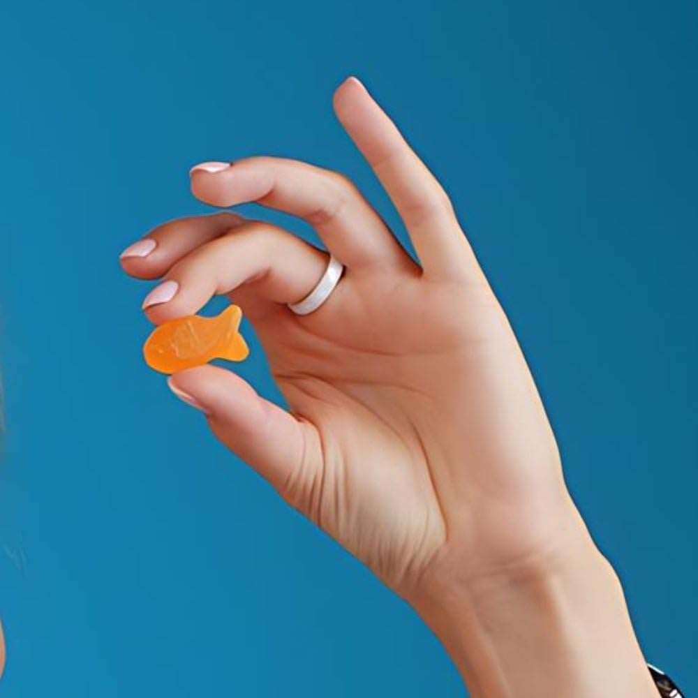 Paquete de 40 gomitas LIVS Omega 3 sabor naranja