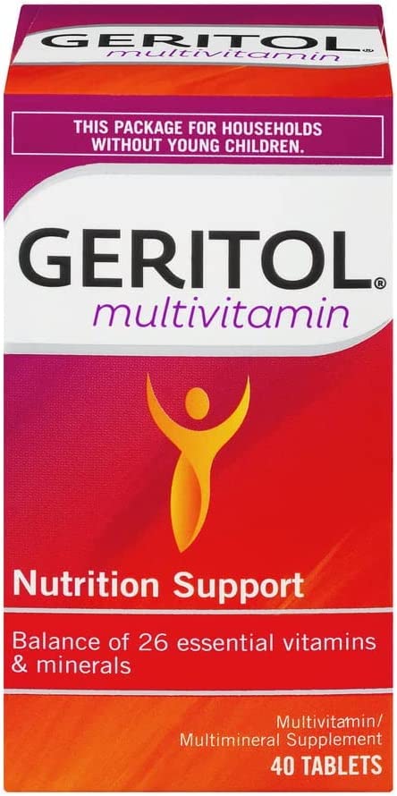Paquete de 40 tabletas multivitaminas Geritol nutrir
