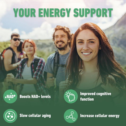 Paquete de 80 cápsulas suplemento NAD para energía y enfoque