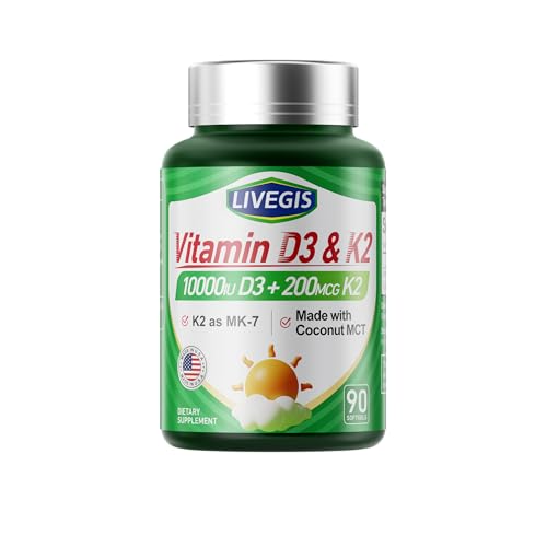 Paquete 90 softgels vitamina d3 10000 ui k2 mk7 para adultos
