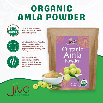 Paquete a granel polvo amla Jiva Organics vitamina c 1.25 libras