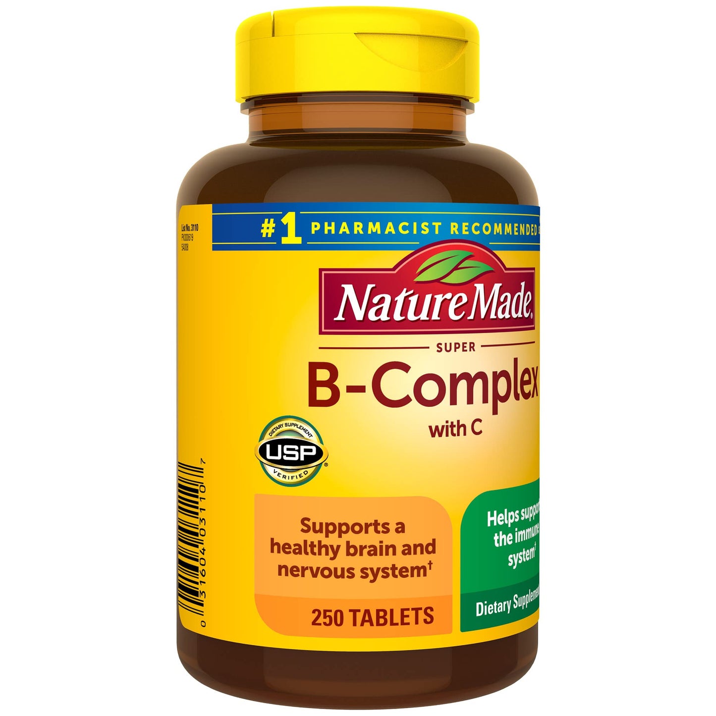 Paquete abierto Nature Made Super B Complex tabletas color crema