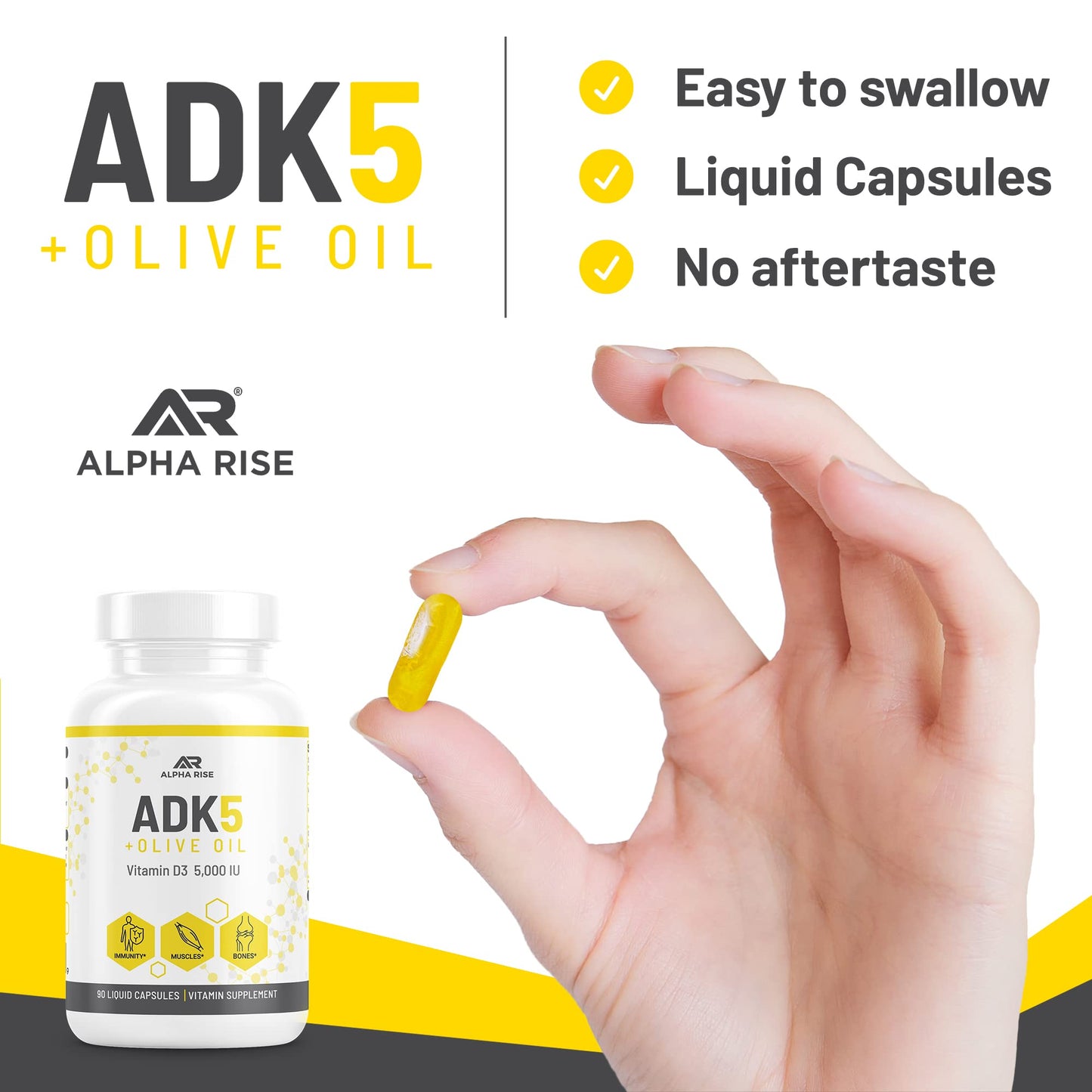 Paquete ALPHA RISE vitaminas ADK para uso diario completo