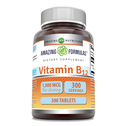 Paquete Amazing Formulas vitamina B12 1000 mcg 300 tabletas