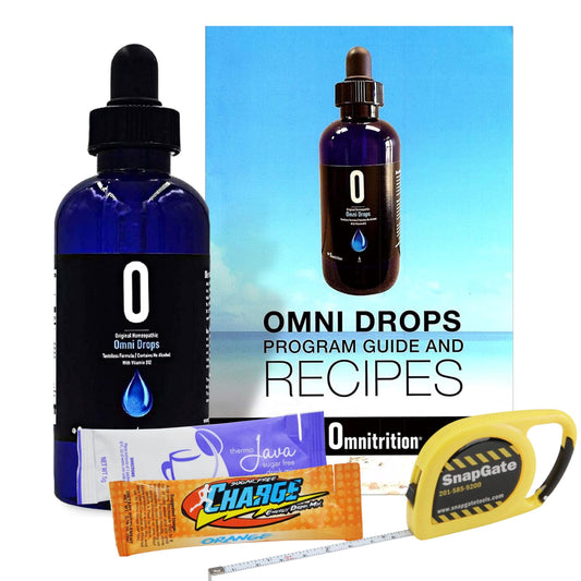 Paquete básico Omni Drop Omnitrition con botella y guía