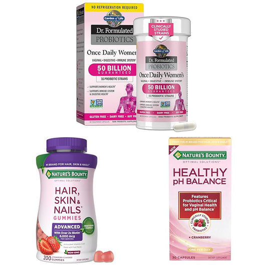 Paquete bienestar femenino Garden of Life y Nature's Bounty San Valentín