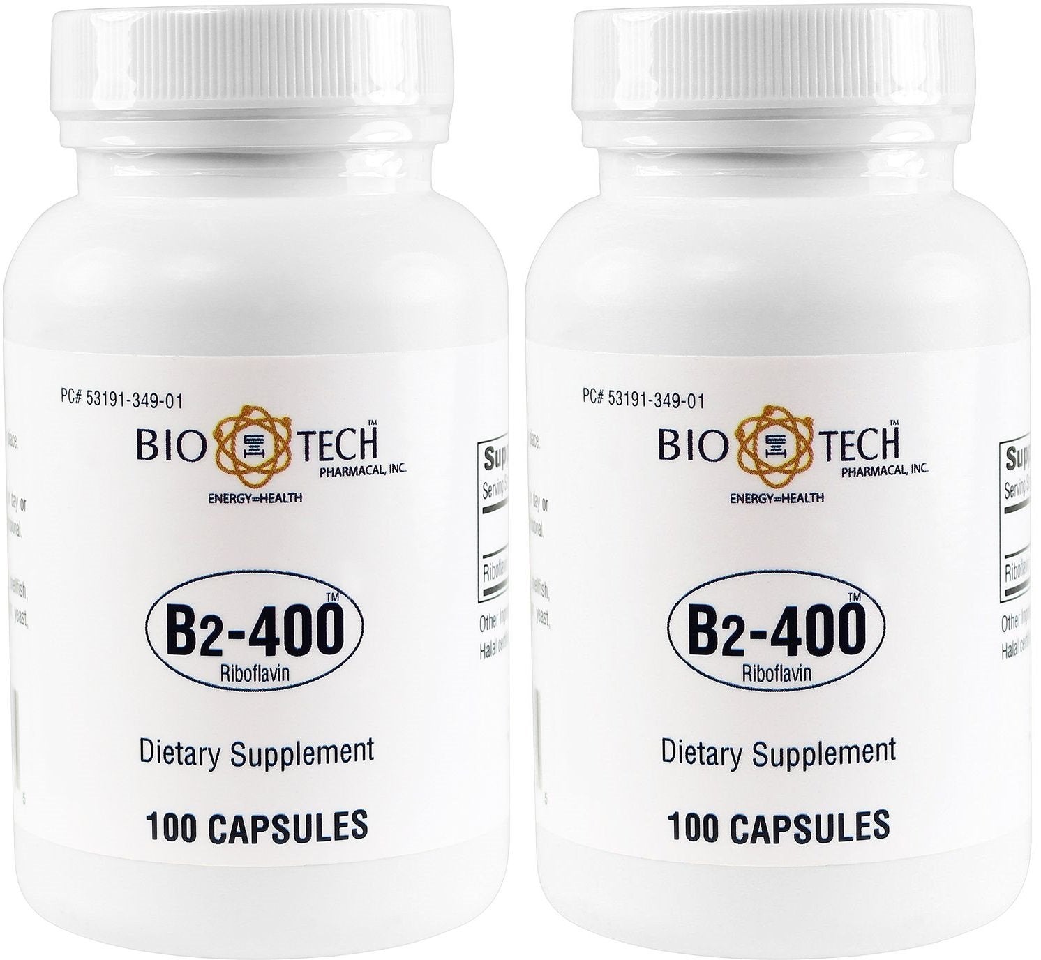 Paquete Biotech Pharmacal B2-400 Riboflavina 100 cápsulas