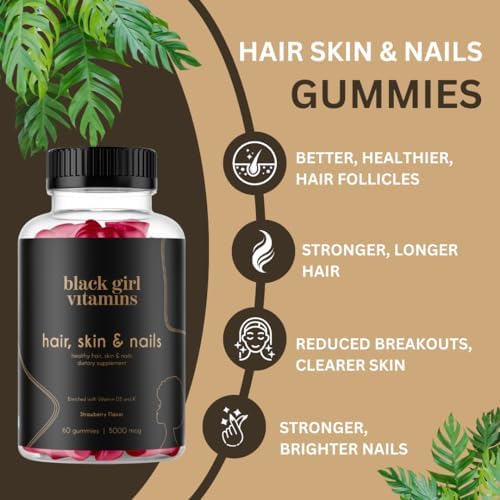 Paquete Black Girl Vitamins gomitas para cabello piel y uñas