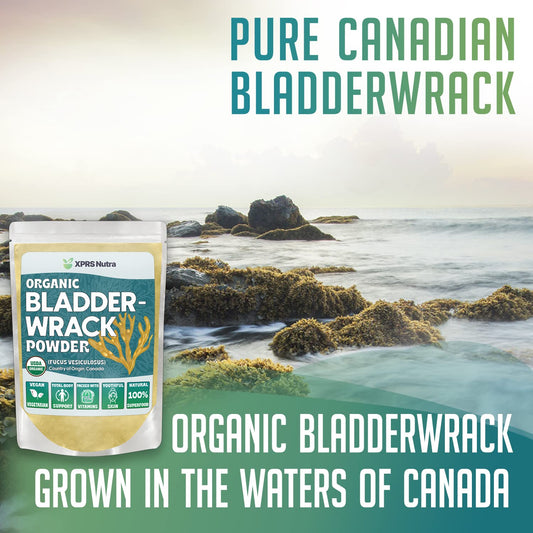 Paquete de cápsulas y bladderwrack canadiense.