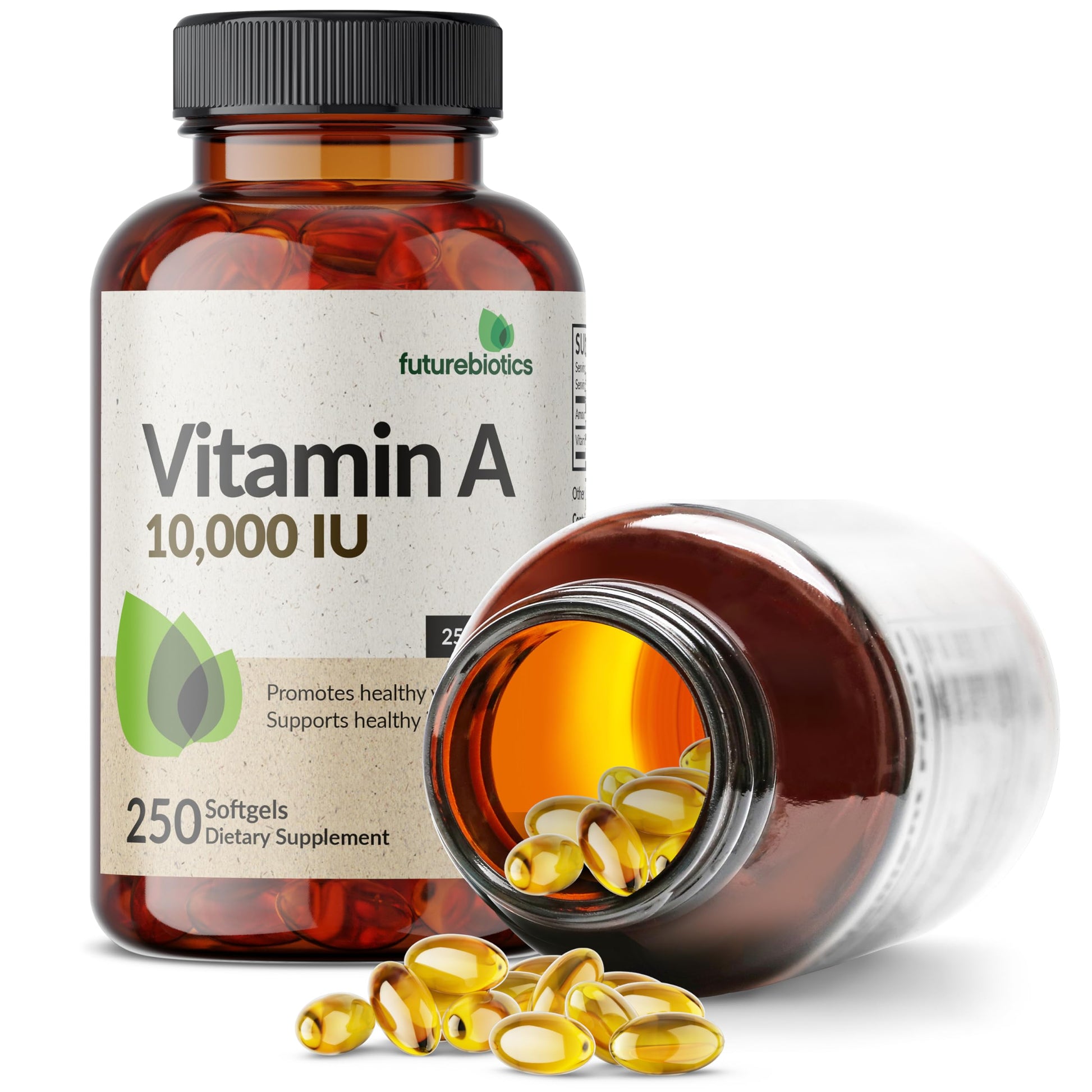 Paquete y cápsulas blandas Futurebiotics vitamina A
