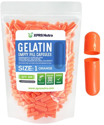 Paquete de cápsulas vacías de gelatina XPRS Nutra