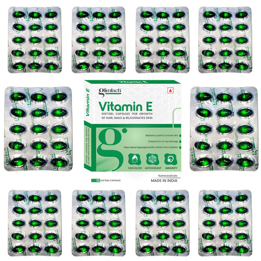 Paquete de cápsulas vitamina e glimlach para piel y cabello