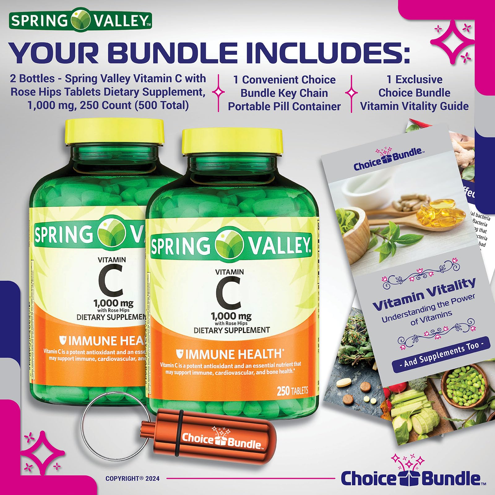 Paquete Choice Bundle vitaminas con rosa mosqueta