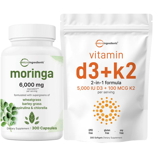 Paquete combinado de vitamina D3 K2 y moringa Micro Ingredientes