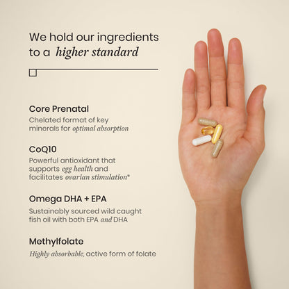 Paquete completo de vitaminas prenatales y soporte hormonal