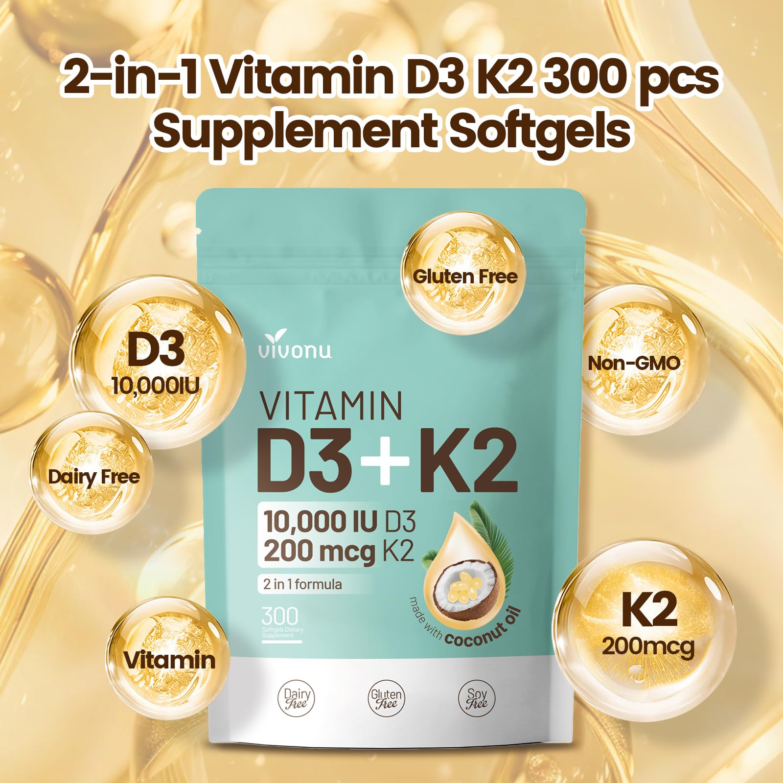 Paquete completo VivoNu vitamina D3 K2 y azafrán