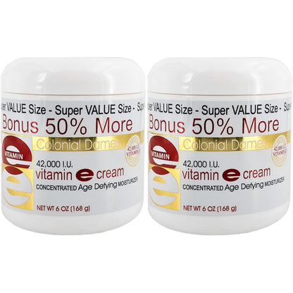 Paquete de crema hidratante vitamina E Colonial Dames 42000 UI