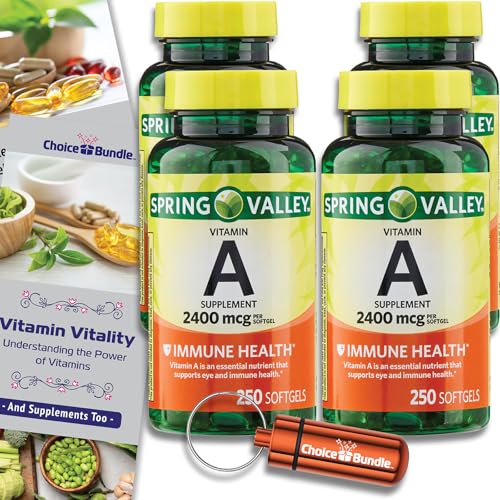 Paquete cuarto múltiple Suplemento Vitamina A Spring Valley 2400 mcg