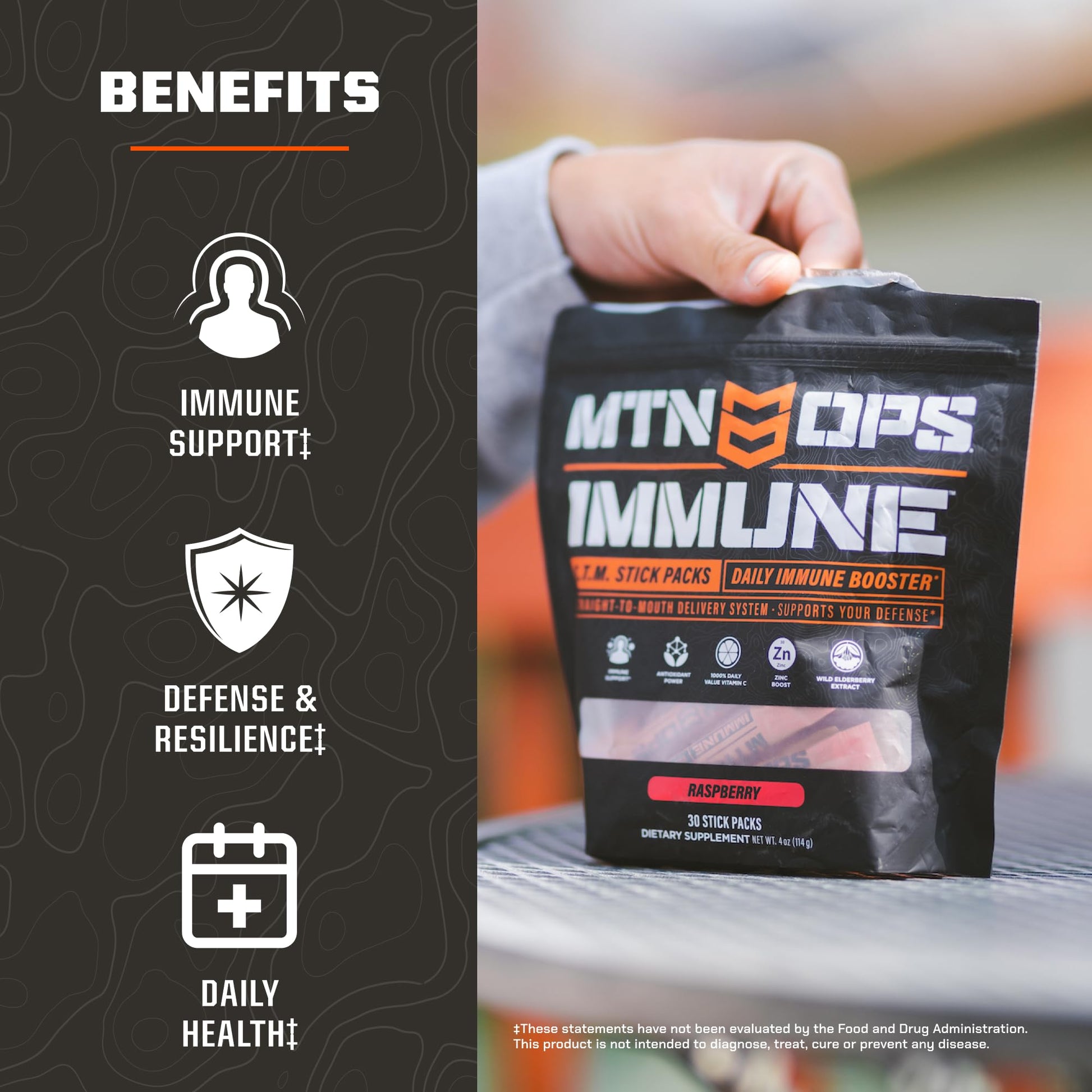 Paquete daily immune system MTN OPS con gomitas