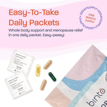 Paquete diario de suplementos Binto para menopausia
