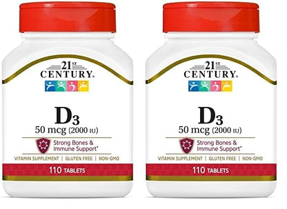 Paquete doble 21st Century Vitamina D3 2000 IU 110 tabletas