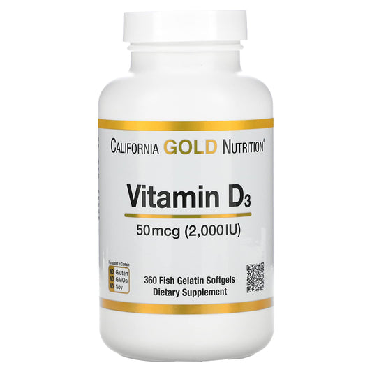 Paquete doble de 360 softgeles vitamina D3 California Gold Nutrition
