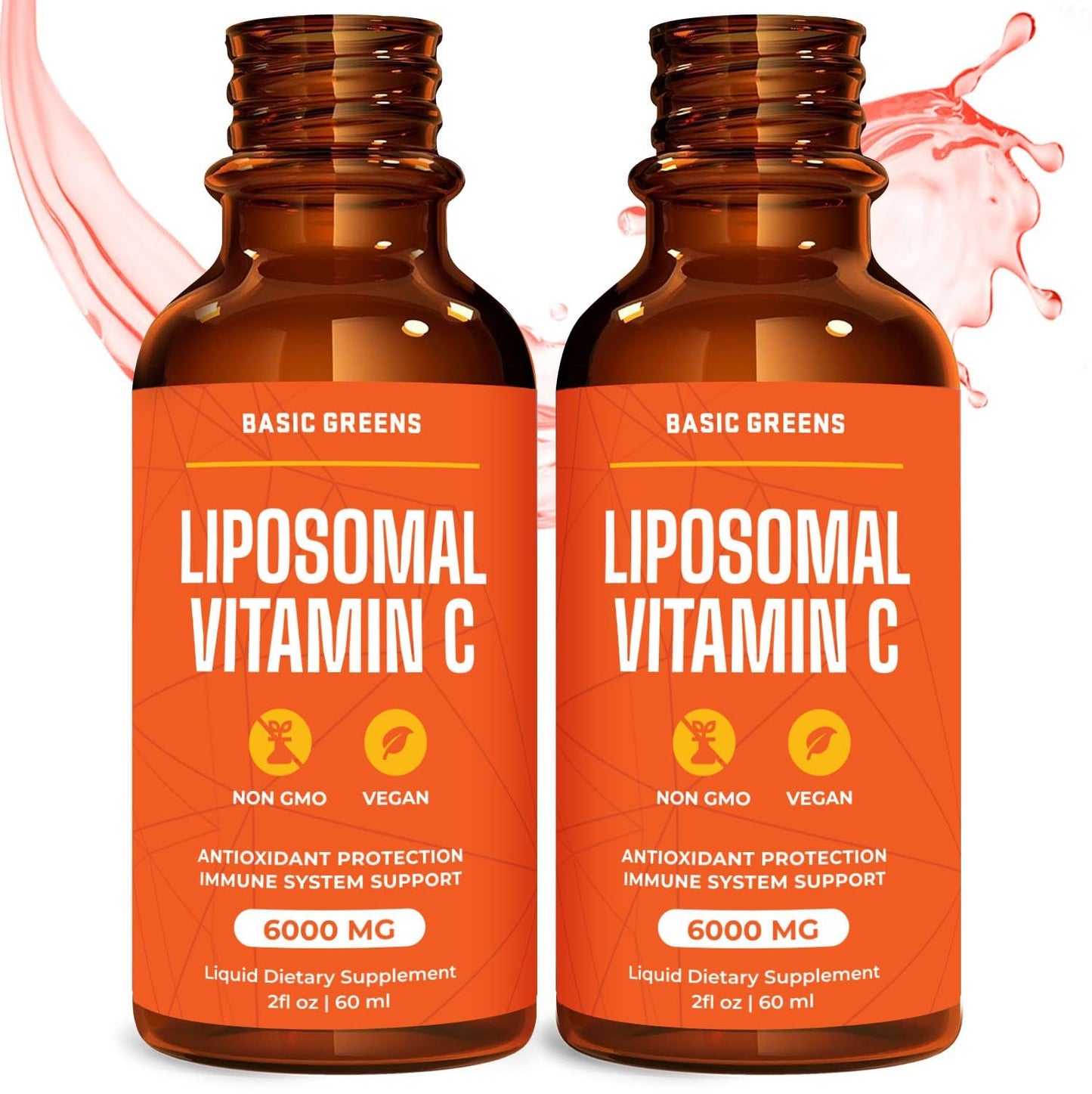 Paquete doble BASIC GREENS Vitamina C líquida liposomal 2x0.5oz