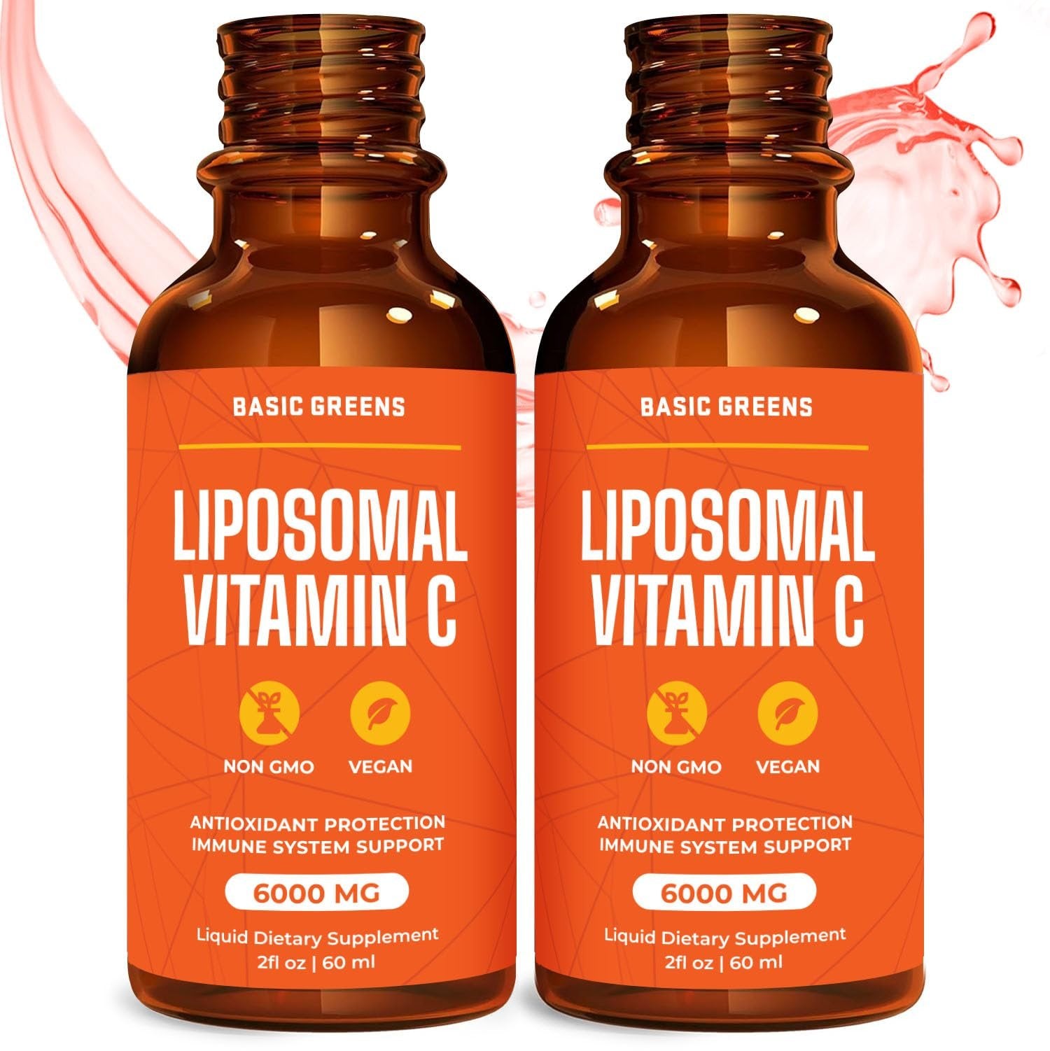 Paquete doble BASIC GREENS Vitamina C líquida liposomal 2x0.5oz