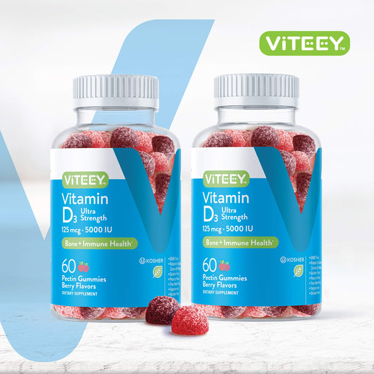 Paquete doble gomitas vitamina D3 Viteey ultra fuertes
