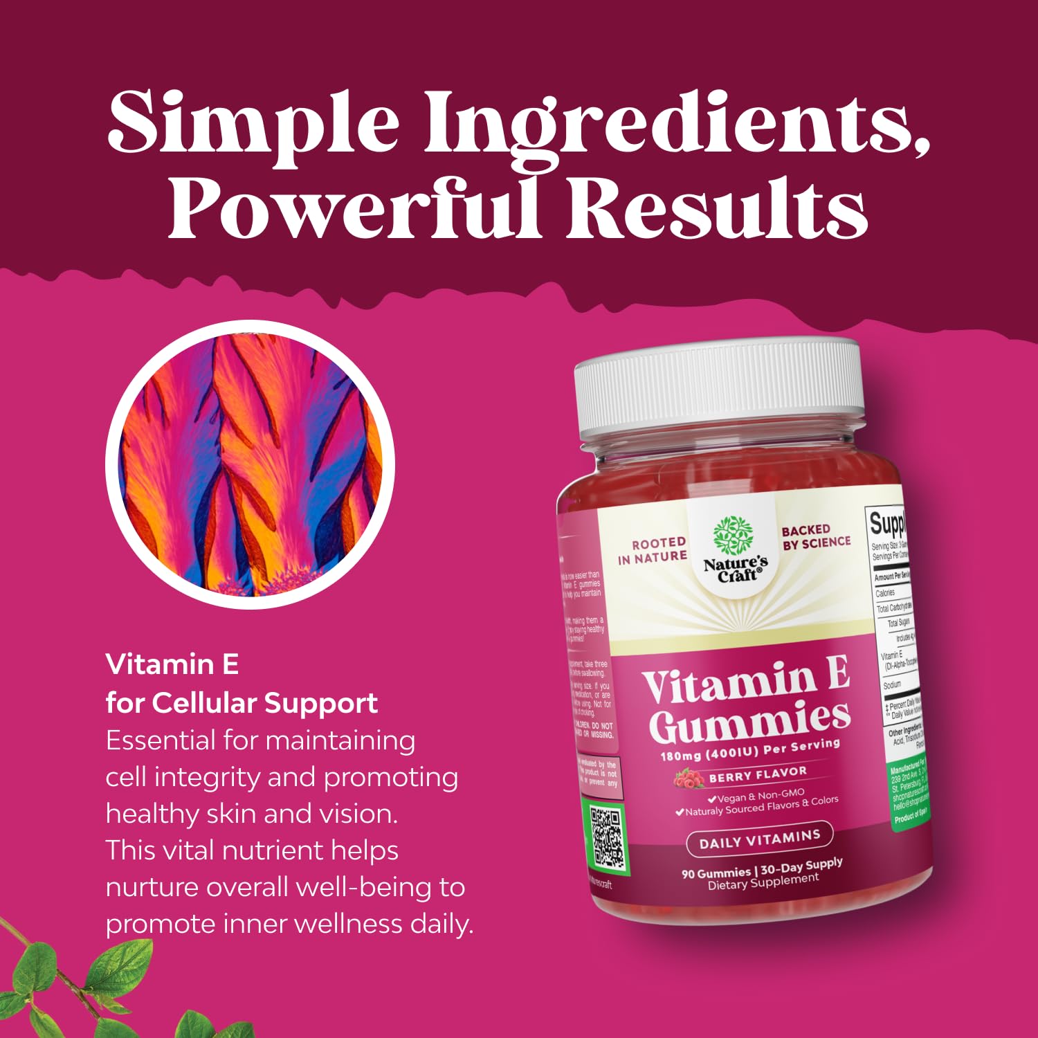 Paquete doble Gomitas vitamina E Natures Craft 90 unidades