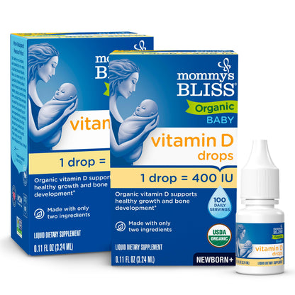 Paquete doble gotas vitamina d orgánicas para bebés Mommy's Bliss
