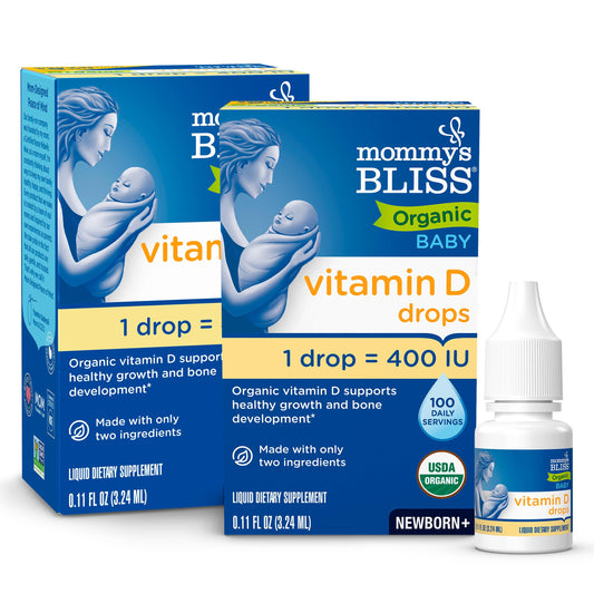 Paquete doble gotas vitamina d orgánicas para bebés Mommy's Bliss