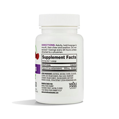 Paquete doble Metil B-12 5000Mcg con sabor a cereza 60 piezas