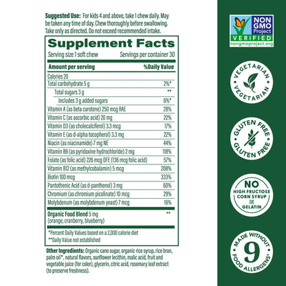 Paquete doble multivitaminas infantiles MegaFood 30 masticables