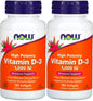 Paquete doble Now Foods Vitamina D3 1000 UI 180 cápsulas blandas