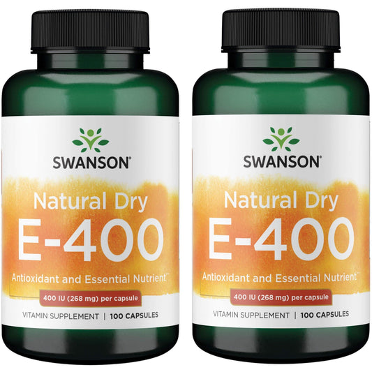 Paquete doble vitamina E natural Swanson 100 cápsulas
