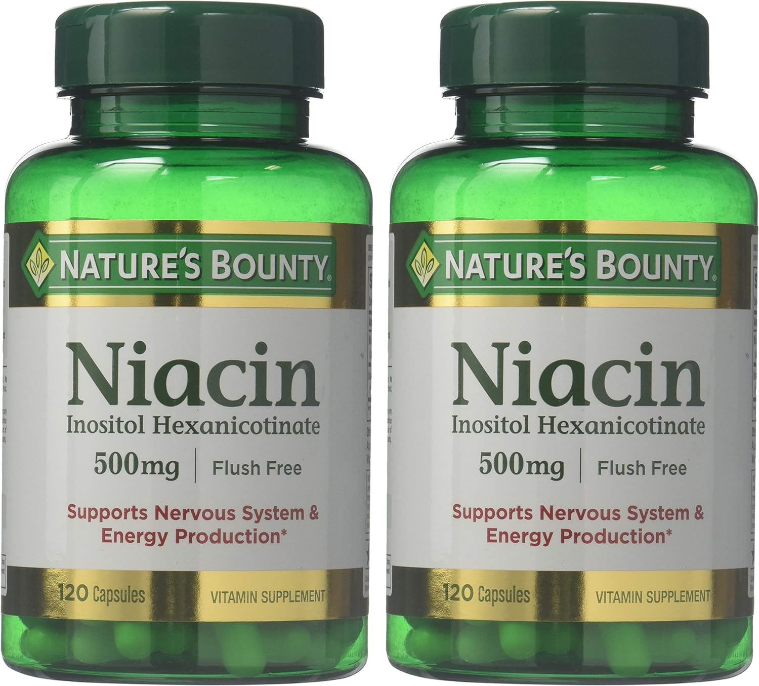 Paquete dos frascos niacina sin enrojecimiento 500 mg