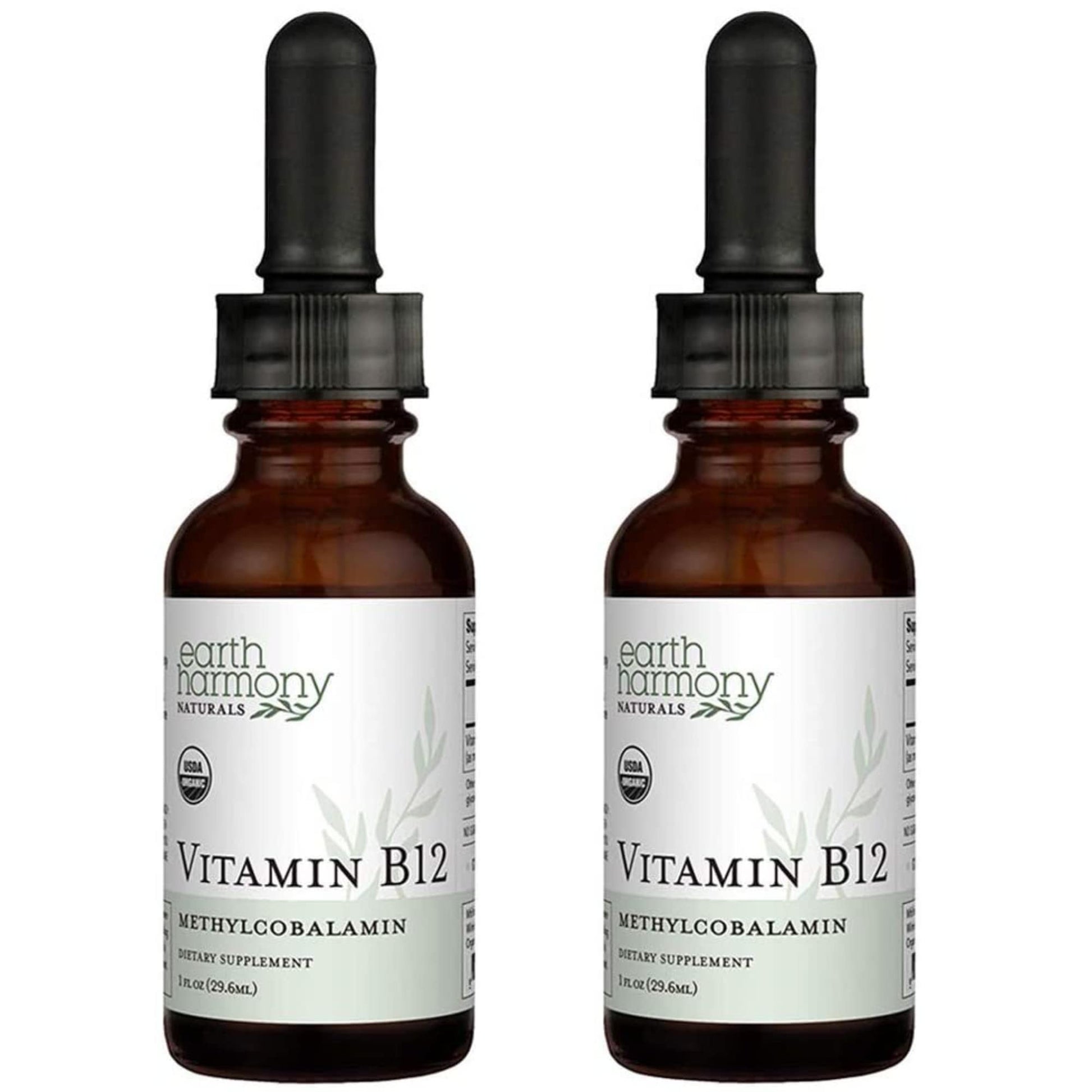 Paquete de dos frascos Vitamina B12 líquida orgánica USDA