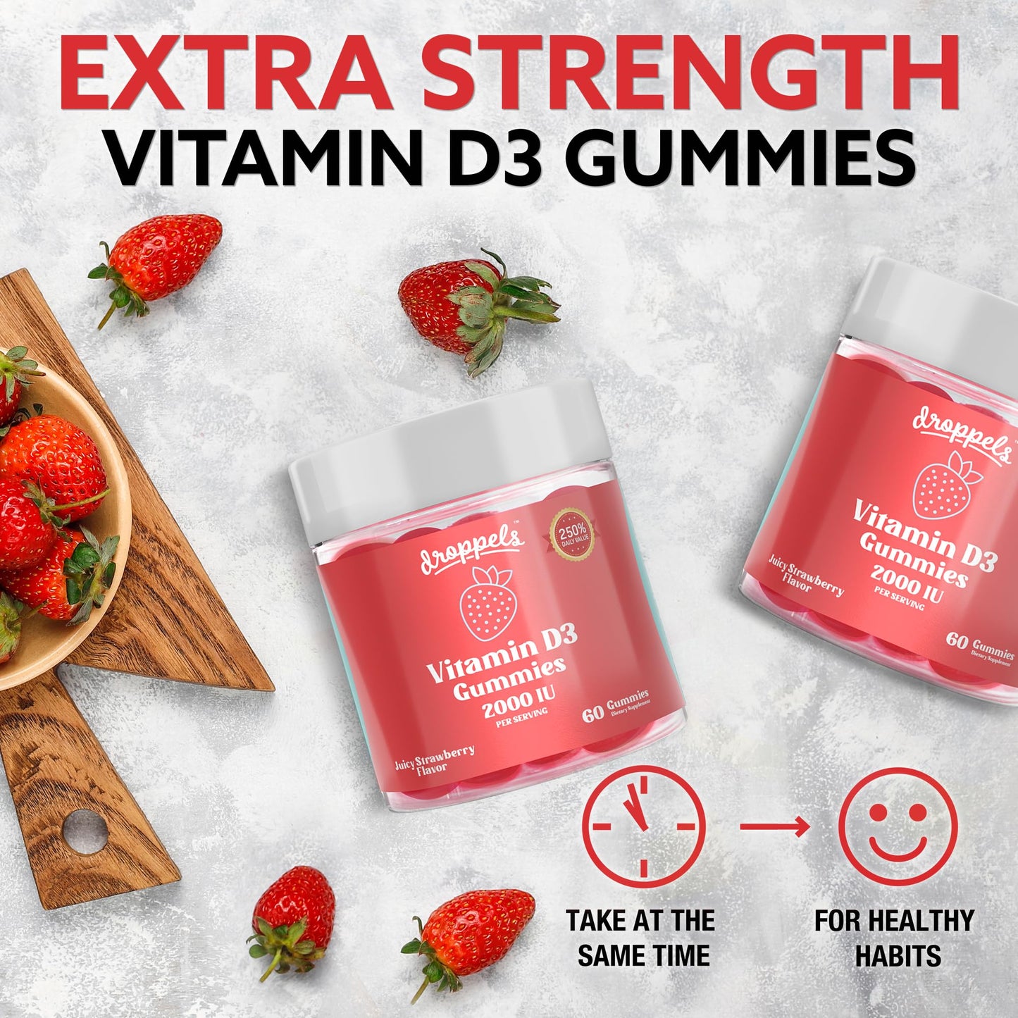Paquete Droppels gominolas vitamina d3 apoyo salud ósea