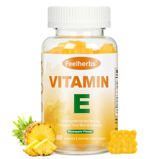Paquete Feelherbs gomitas vitamina E sabor piña 60 unidades