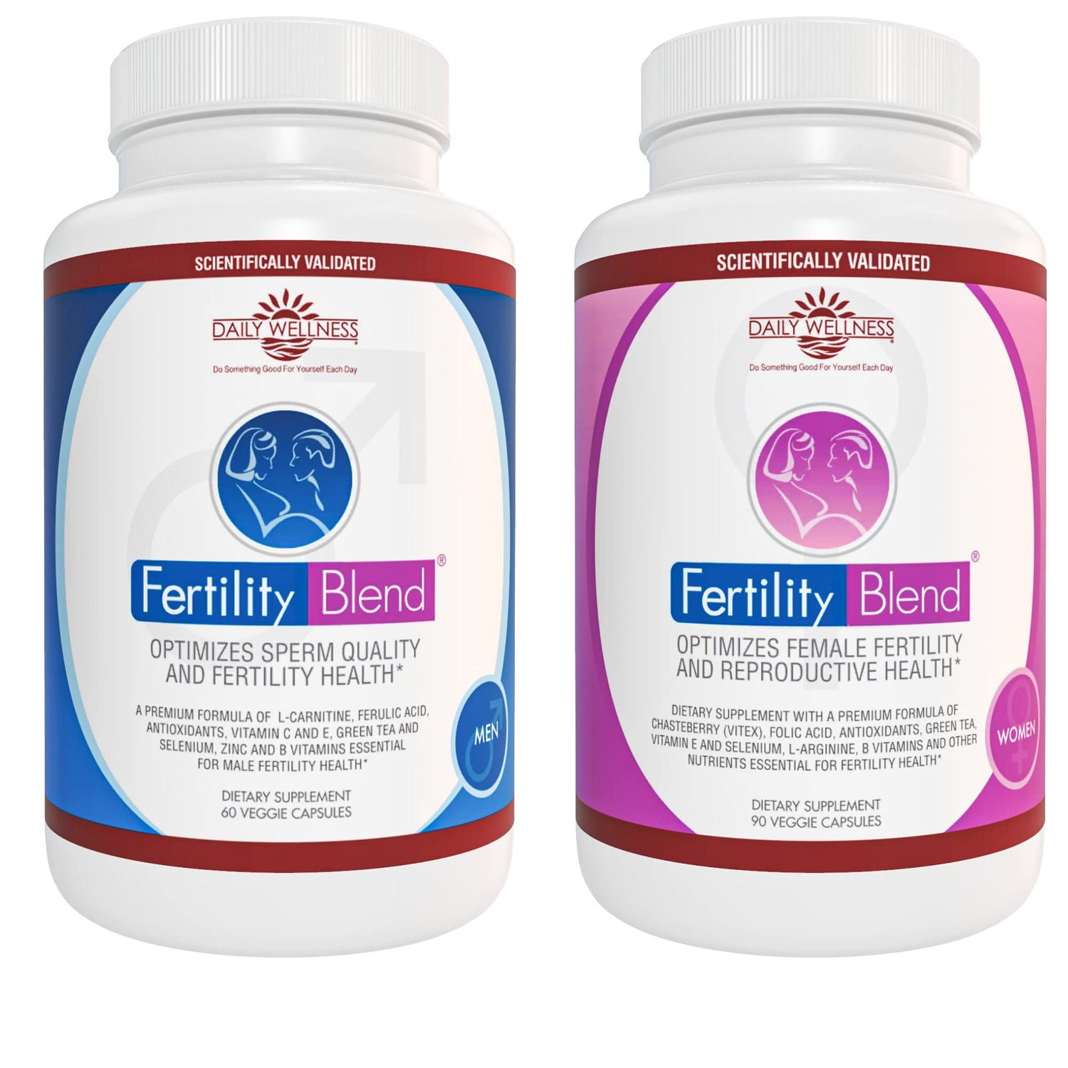 Paquete Fertility Blend vitaminas para fertilidad de pareja 1 mes