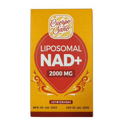 Paquete frontal suplemento NAD+ liposomal Cuerpo Sano