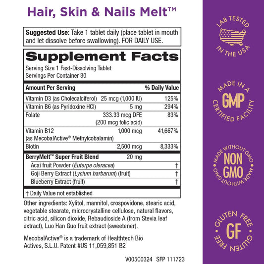 Paquete frontal suplemento Purity Products Berry Melt