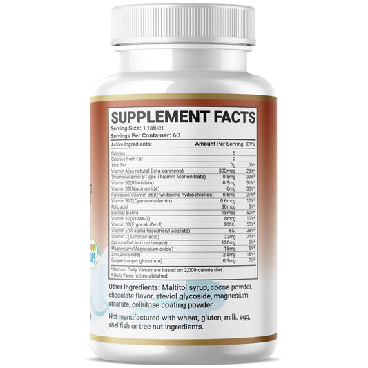 Paquete frontal vitaminas halal Organic Strength para niños
