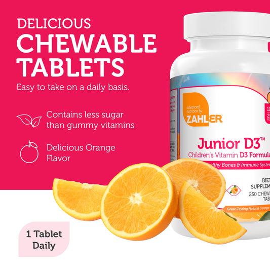 Paquete frontal vitaminas Zahler Junior D3 para niños